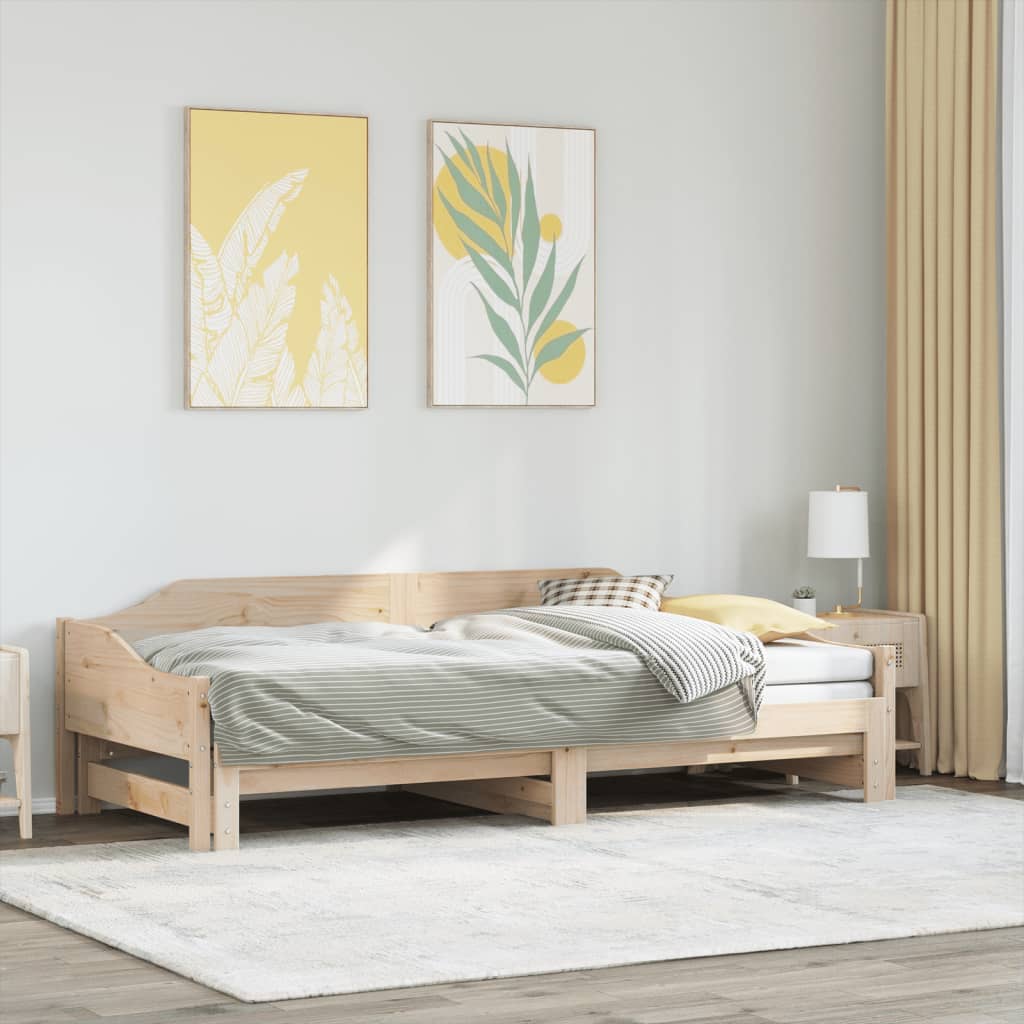 Daybed with Trundle without Mattress 90x200 cm Solid Wood